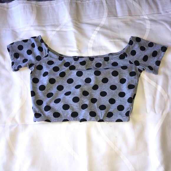 3 crop tops elephant polka dot cleavage opening - Picture 4 of 11